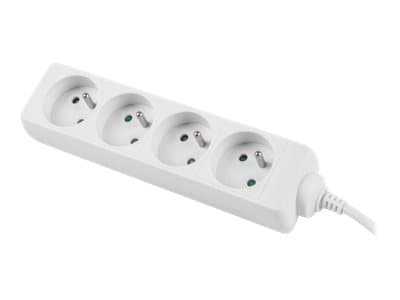 Lanberg PS0-04E-0150-W, 1,5 m, 4 AC-pistorasia(a), Sisätila, Tyyppi E, Valkoinen, 10 A