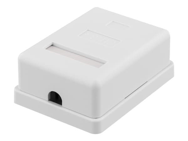 DELTACO VR-220 - Ytmonterat uttag - bordsmontering - CAT 6a - FTP - RJ-45 - vit