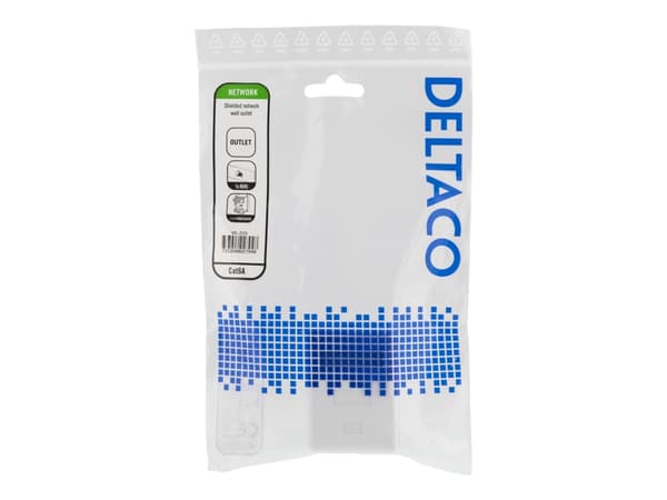 DELTACO VR-220 - Ytmonterat uttag - bordsmontering - CAT 6a - FTP - RJ-45 - vit