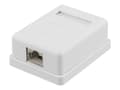 Miniatyrbild 1 av 5: DELTACO VR-220 - Ytmonterat uttag - bordsmontering - CAT 6a - FTP - RJ-45 - vit
