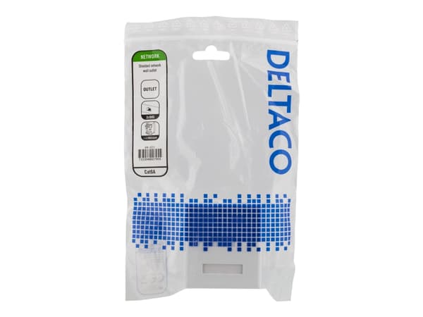 DELTACO VR-221 - Liitin pinta-asennukseen - pinta-asennus - CAT 6a - FTP - RJ-45 X 2 - valkoinen