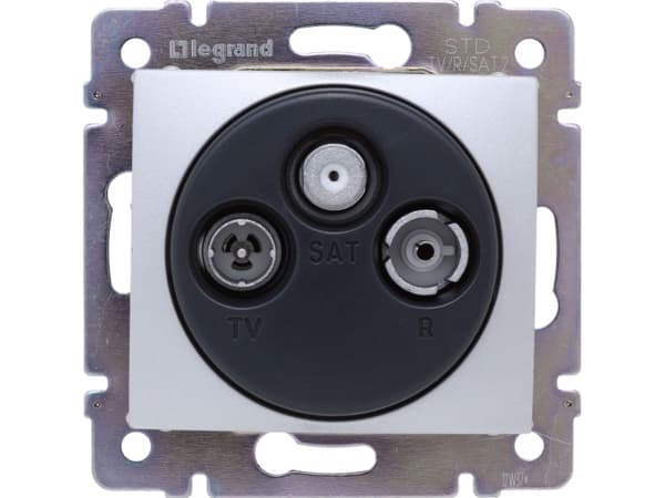 Legrand Valena, SAT + TV + radio, Gjuten aluminium
