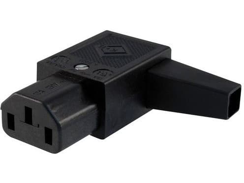 PremiumCord CS220/F90, 10 A, 230 V, 3P, 90° kulmaus, Naaras, Musta