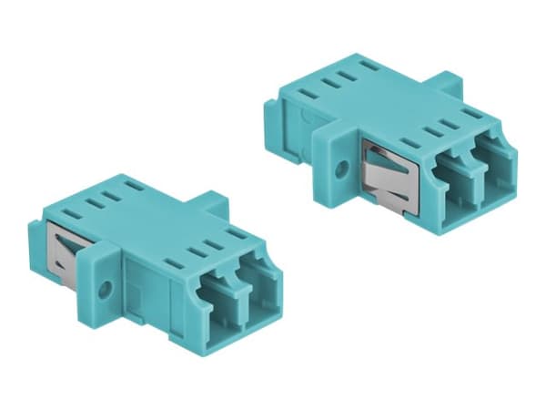 Delock - Kopplingsdon för nätverk - LC multiläge (hona) till LC multiläge (hona) - fiberoptisk - OM3 - ljusblå (paket om 2)