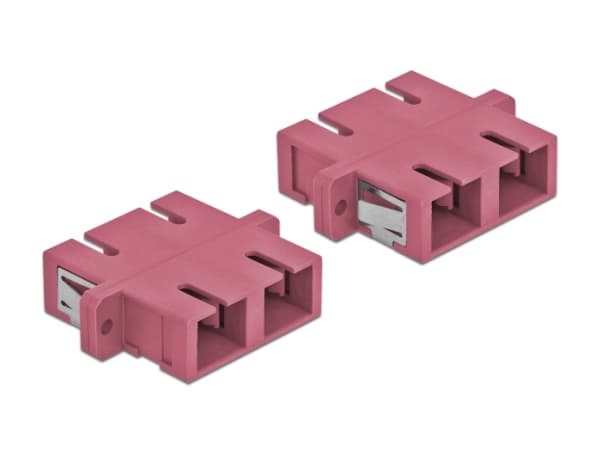 Delock - Kopplingsdon för nätverk - SC-läge (multi-mode) (hona) till SC-läge (multi-mode) (hona) - fiberoptisk - OM4 - violett (paket om 4)