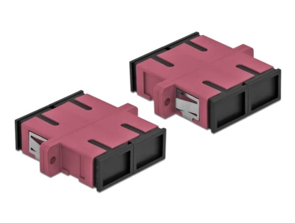 Delock - Kopplingsdon för nätverk - SC-läge (multi-mode) (hona) till SC-läge (multi-mode) (hona) - fiberoptisk - OM4 - violett (paket om 4)