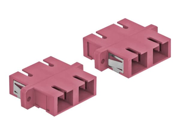 Delock - Kopplingsdon för nätverk - SC-läge (multi-mode) (hona) till SC-läge (multi-mode) (hona) - fiberoptisk - OM4 - violett (paket om 4)