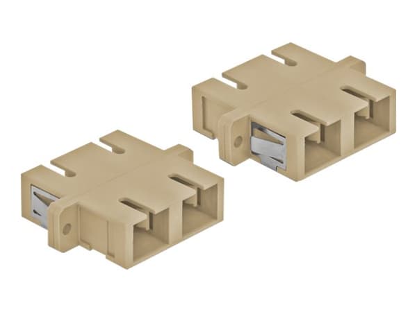 Delock - Kopplingsdon för nätverk - SC-läge (multi-mode) (hona) till SC-läge (multi-mode) (hona) - fiberoptisk - OM1/OM2 - beige (paket om 4)