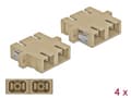 Miniatyrbild 4 av 5: Delock - Kopplingsdon för nätverk - SC-läge (multi-mode) (hona) till SC-läge (multi-mode) (hona) - fiberoptisk - OM1/OM2 - beige (paket om 4)