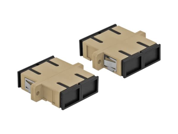Delock - Kopplingsdon för nätverk - SC-läge (multi-mode) (hona) till SC-läge (multi-mode) (hona) - fiberoptisk - OM1/OM2 - beige (paket om 4)