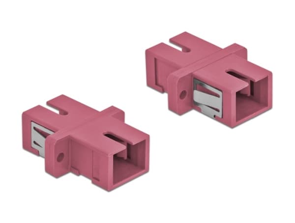Delock - Kopplingsdon för nätverk - SC-läge (multi-mode) (hona) till SC-läge (multi-mode) (hona) - fiberoptisk - OM4 - violett (paket om 4)