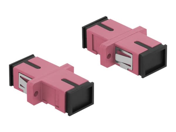 Delock - Kopplingsdon för nätverk - SC-läge (multi-mode) (hona) till SC-läge (multi-mode) (hona) - fiberoptisk - OM4 - violett (paket om 4)
