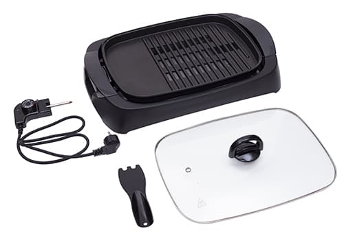 Adler AD 6610, 3000 W, Grill, Elektrisk, 2 zone(s), Tabletop, Rist + steketakke