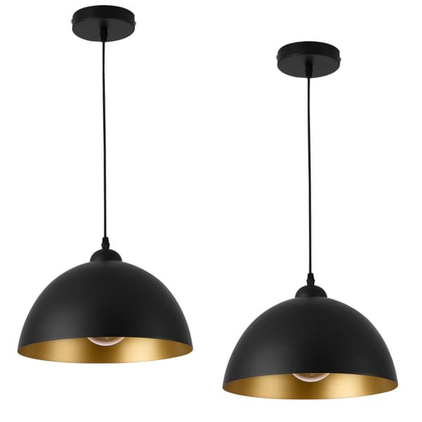 [lux.pro] ® Loftslampe Toulon-sæt2-metal-guld, sort-E27 max. 60W-230V, 50Hz