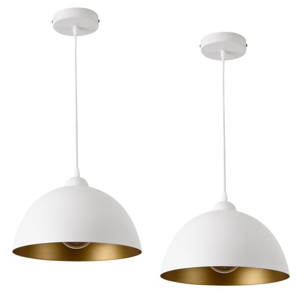 [lux.pro]® Taklampa Toulon-set2-metall-guld, vit-E27 max. 60W-230V, 50Hz