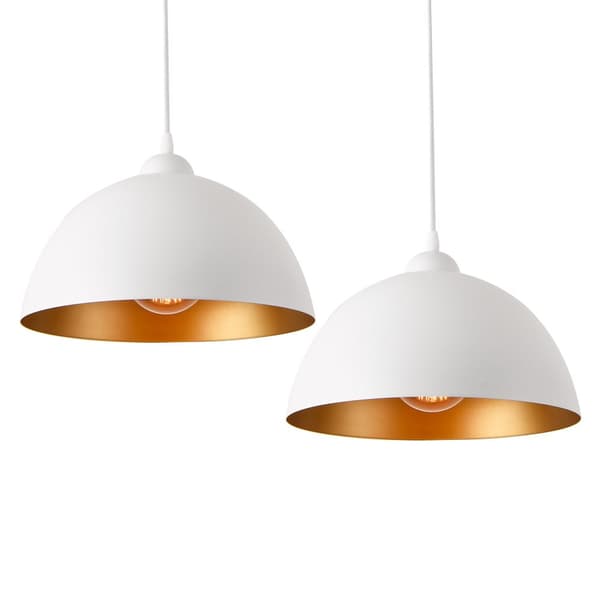 [lux.pro]® Taklampa Toulon-set2-metall-guld, vit-E27 max. 60W-230V, 50Hz