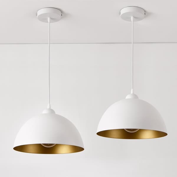 [lux.pro]® Taklampa Toulon-set2-metall-guld, vit-E27 max. 60W-230V, 50Hz