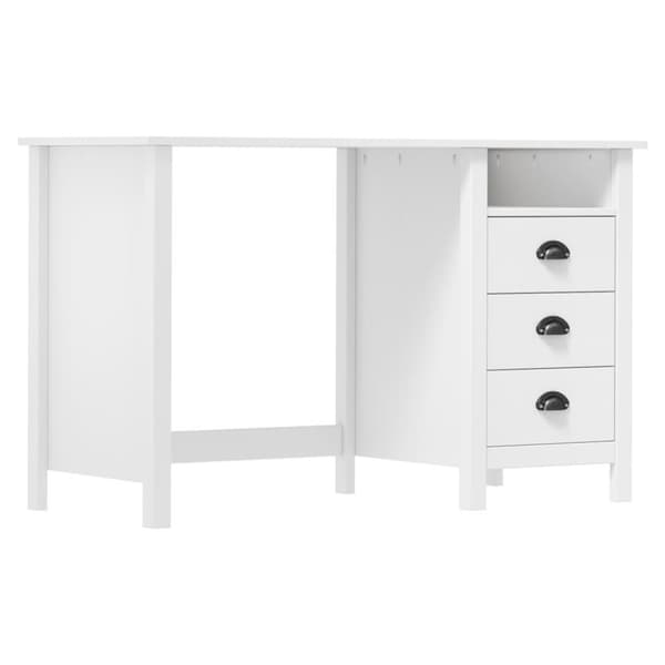 vidaXL Työpöytä Hill 3 laatikolla 120x50x74 cm täysi mänty