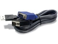 TRENDnet TK CU10 - Tangentbords-/video-/muskabel - USB, HD-15 (VGA) (hane) till HD-15 (VGA) (hane) - 3.1 m - svart