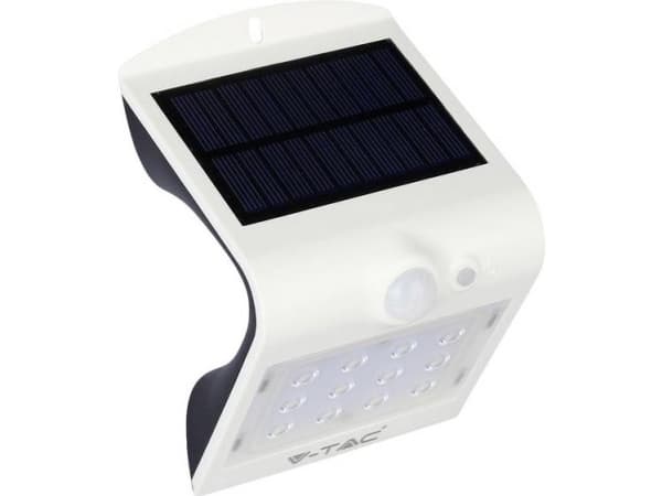 V-TAC Vegglampe Solar LED Vegglampe med bevegelsessensor VT-767 1,5W 220lm Hvit/Sort IP65 8276