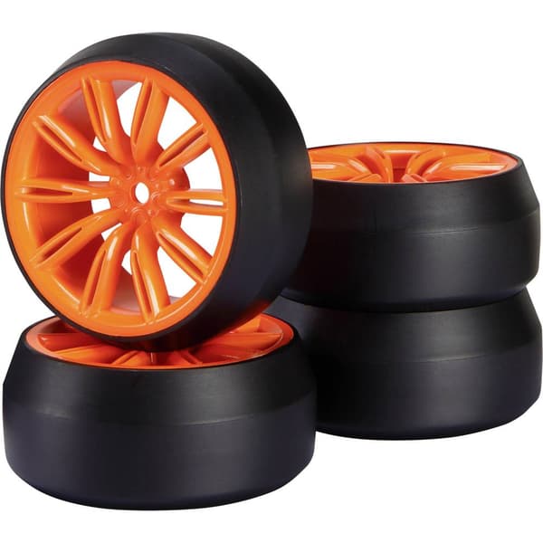 Reely 1:10 Gatumodell Kompletta hjul Drift 10 dubbelekrar Signal-röd 1 st