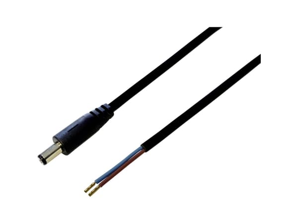 TRU COMPONENTS Pienjänniteliitäntäkaapeli Pienjänniteliitin - avoin pää 5,50 mm 2,10 mm 5,00 m 1 kpl 1 kpl