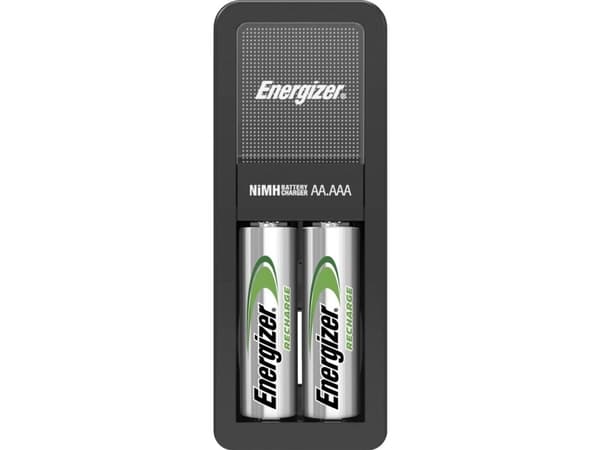 Energizer Mini Charger, Nikkelmetallhydrid (NiMH), Overlading, AA, AAA, 2 stykker, Batterier medfølger