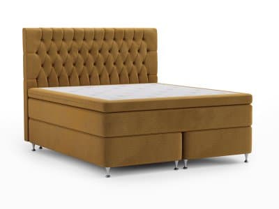 Bolmen Velvet Kontinentalsäng Sängpaket i sammet med Handquiltad Royal Classic gavel