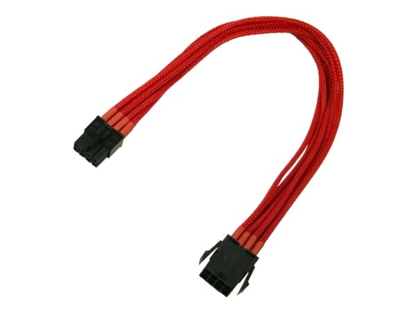 Nanoxia - Strømforlengelseskabel - 8-pins PCIe-strøm (hunn) til 8-pins PCIe-strøm (hann) - 30 cm - rød