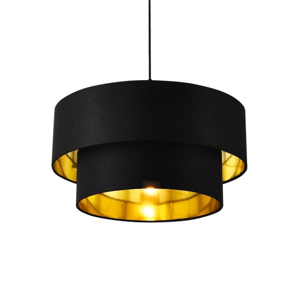 [lux.pro]® Taklampa Lopar-Ø40cm-textil-metall-svart-gold-E27-max.60W-230V, 50Hz