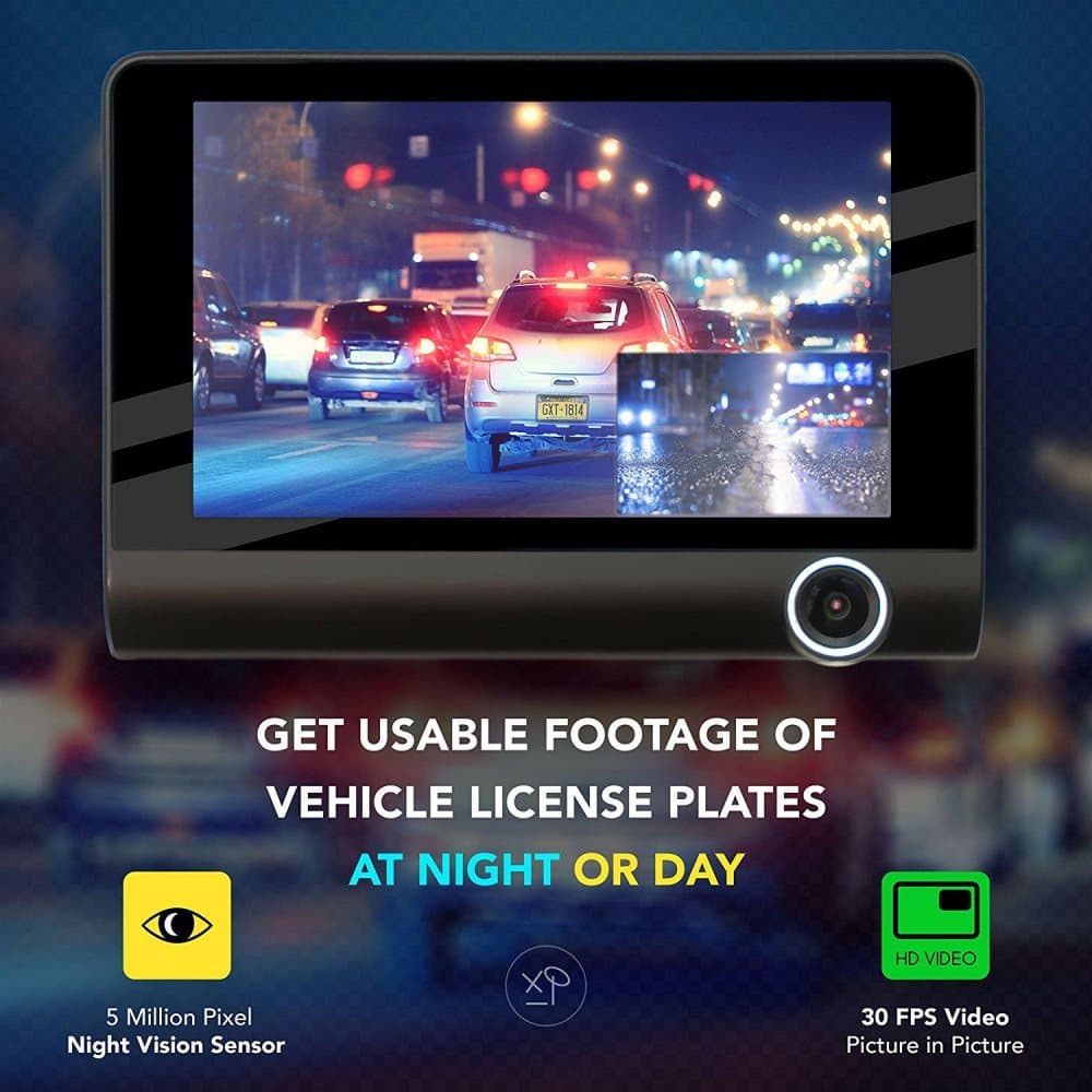 Full HD Dashcam med två kameror, G-sensor, vidvinkel