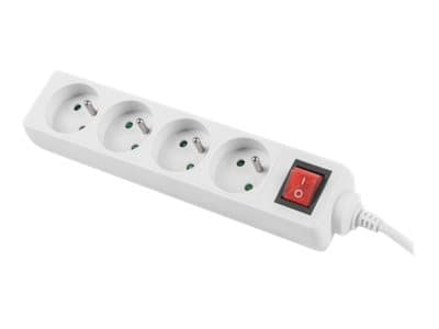 Lanberg - Effektband - 2500 Watt - ingång: power CEE 7/7 - utgångskontakter: 4 (CEE 7/5) - 1.5 m sladd - vit