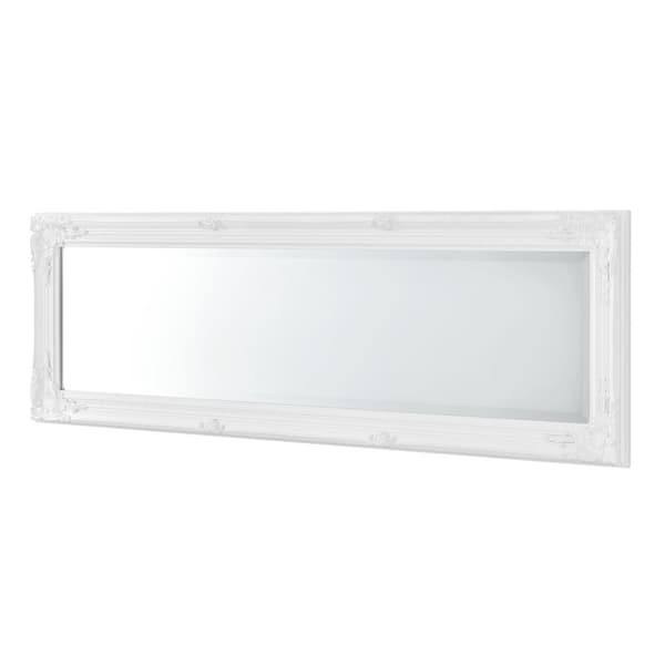 [en.casa] Vægspejle Livorno spejl i fuld længde-132x42x3,5 cm-eukalyptus-hvid-barok-ornament