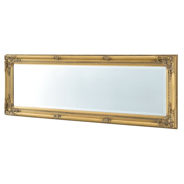 [en.casa] Vægspejle Livorno spejl i fuld længde-132x42x3,5 cm-eukalyptus-guld-barok-ornament