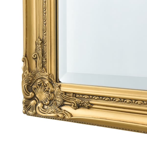 [en.casa] Vægspejle Livorno spejl i fuld længde-132x42x3,5 cm-eukalyptus-guld-barok-ornament