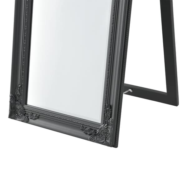 [en.casa] Gulvspejl Arezzo-fuld figur spejl-160x40 cm-eukalyptus-mørk grå vippestang