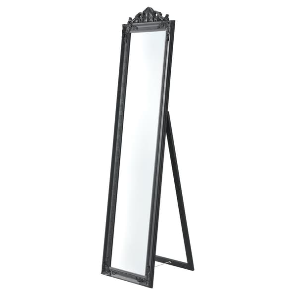[en.casa] Gulvspejl Arezzo-fuld figur spejl-160x40 cm-eukalyptus-mørk grå vippestang