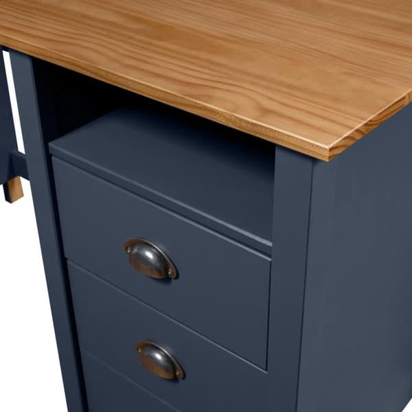 vidaXL Skrivebord Hill med 3 skuffer grå 120x50x74cm heltre furu