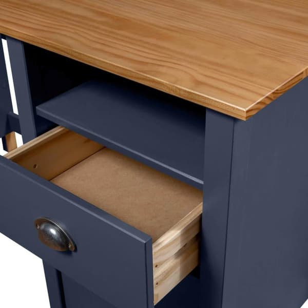 vidaXL Skrivebord Hill med 3 skuffer grå 120x50x74cm heltre furu