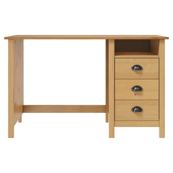 vidaXL skrivebord Hill med 3 skuffer 120x50x74 cm massivt fyrretræ
