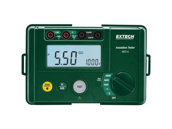 Extech MG310 Isolationsmåler 250 V, 500 V, 1000 V 5.5 GΩ 5.5 GΩ