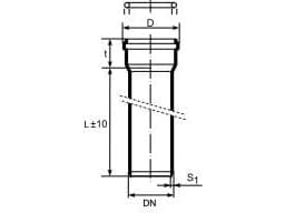 Magnaplast Pipe with a socket - HTEM DN 32 white (408616)