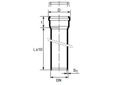 32 x 150 mm Putkiviemäri valkoinen PP
