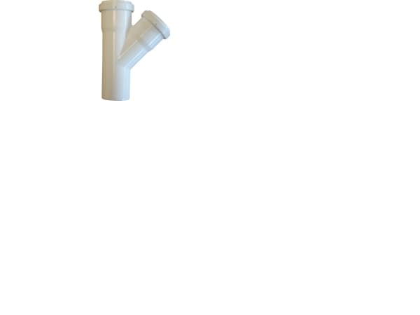 HTP-jakotukki 45 astetta 32-32 mm, 2 hihaa valkoinen