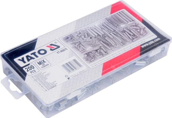 Yato YT-06875, Kompresjonsfjær, Stål, Metallisk, 200 stykker