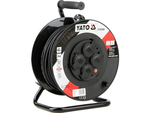 Yato YT-81054, Musta, Polyvinyylikloridi (PVC), 4 AC-pistorasia(a), Tyyppi E, Tyyppi E, Suora