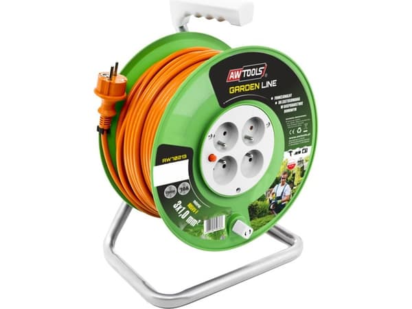 AWTOOLS Puutarhalinja 40m 3x1mm 10A / 2300W KÄÄNTÖJÄRJESTELMÄ