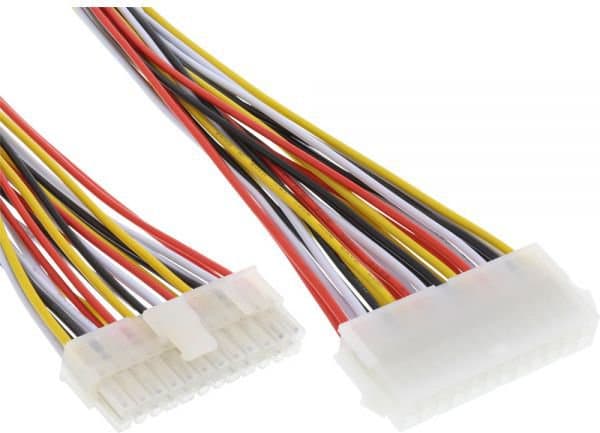 InLine 26629A, 0,45 m, ATX (24-stift), ATX (20+4 stift), Manlig kontakt, Kvinnlig kontakt, Rakt