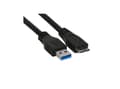 Pikkukuva 1 / 5: InLine 4043718153824, 3 m, USB A, Micro-USB B, USB 3.2 Gen 1 (3.1 Gen 1), 5000 Mbit/s, Musta