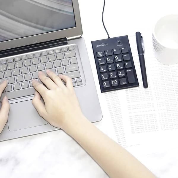Perixx PERIPAD-202 H B Numeriskt tangentbord USB Multimediaknappar Svart